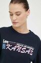 Lee t-shirt bawełniany granatowy L49CUW75