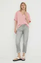 G-Star Raw t-shirt bawełniany różowy