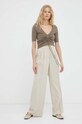 G-Star tricou din bumbac D23126.D266 maro AW23