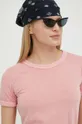 ροζ Βαμβακερό μπλουζάκι G-Star Raw Γυναικεία