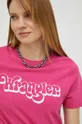 ροζ Βαμβακερό μπλουζάκι Wrangler