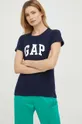 Βαμβακερό μπλουζάκι GAP 2-pack σκούρο μπλε