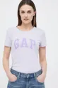 μωβ Βαμβακερό μπλουζάκι GAP Γυναικεία