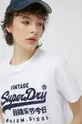 biały Superdry t-shirt bawełniany