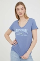 plava Pamučna majica Rip Curl Ženski