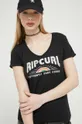 Βαμβακερό μπλουζάκι Rip Curl μαύρο