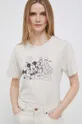 μπεζ Βαμβακερό μπλουζάκι GAP x Disney