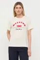 kremowy Weekend Max Mara t-shirt bawełniany