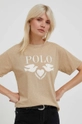 μπεζ Βαμβακερό μπλουζάκι Polo Ralph Lauren Γυναικεία