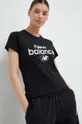 czarny New Balance t-shirt bawełniany Damski