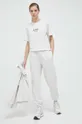 Bavlnené tričko New Balance sivá