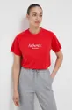 Βαμβακερό μπλουζάκι New Balance κόκκινο