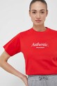 New Balance t-shirt bawełniany czerwony WT31551TRD