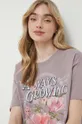 fialová Bavlnené tričko Hollister Co.