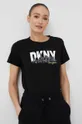czarny Dkny t-shirt bawełniany Damski