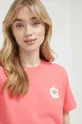 ροζ Βαμβακερό μπλουζάκι Vans Γυναικεία