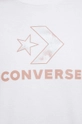 Βαμβακερό μπλουζάκι Converse 10024538.A01 λευκό