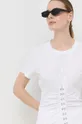 λευκό Βαμβακερό μπλουζάκι Patrizia Pepe