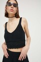 Bavlnený top Hollister Co. slim čierna KI350.3091.900