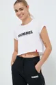 bela Bombažna kratka majica Hummel