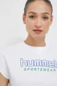 λευκό Βαμβακερό μπλουζάκι Hummel