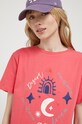 Femi Stories t-shirt bawełniany różowy MANUEL.APNK