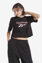 negru Reebok Classic tricou din bumbac De femei