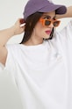 Βαμβακερό μπλουζάκι Converse 10024784.A02 λευκό