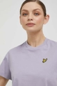 fialová Bavlnené tričko Lyle & Scott