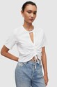 Bombažna kratka majica AllSaints WM161W bela SS24