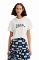 Βαμβακερό μπλουζάκι Desigual x STELLA JEAN βαμβάκι λευκό 23SWTKCI