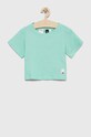 Dětské bavlněné tričko adidas kulatý tyrkysová HR5837