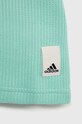 DÍVKA Dětské bavlněné tričko adidas HR5837 tyrkysová