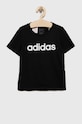 adidas t-shirt bawełniany dziecięcy G LIN nadruk czarny IC3149