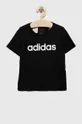 czarny adidas t-shirt bawełniany dziecięcy G LIN Dziewczęcy