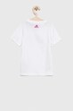 adidas t-shirt bawełniany dziecięcy G LIN IC3150 biały SS23