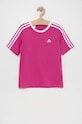adidas t-shirt bawełniany dziecięcy G 3S BF aplikacja różowy IC3639