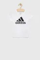 Adidas tricou de bumbac pentru copii G BL print alb IC6121