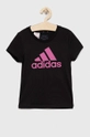 czarny adidas t-shirt bawełniany dziecięcy G BL Dziewczęcy