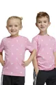 рожевий Дитяча бавовняна футболка adidas LK BLUV CO Для дівчаток