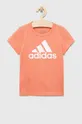 помаранчевий Дитяча бавовняна футболка adidas G BL Для дівчаток