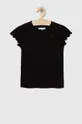 crna Dječja majica kratkih rukava Tommy Hilfiger Za djevojčice
