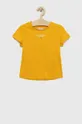 жёлтый Детская хлопковая футболка Tommy Hilfiger Для девочек