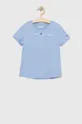 modrá Detské bavlnené tričko Tommy Hilfiger Dievčenský