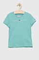 Tommy Hilfiger t-shirt bawełniany dziecięcy nadruk turkusowy KG0KG05242.PPYX
