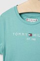 Dziewczynka Tommy Hilfiger t-shirt bawełniany dziecięcy KG0KG05242.PPYX turkusowy