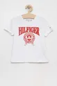 biały Tommy Hilfiger t-shirt dziecięcy Dziewczęcy