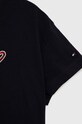 Deklice Otroška bombažna kratka majica Tommy Hilfiger KG0KG07087.PPYX mornarsko modra