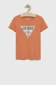 oranžna Otroška kratka majica Guess Dekliški