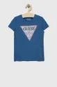 modra Otroška kratka majica Guess Dekliški